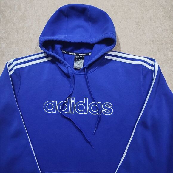 Adidas Men's Blue Long Sleeve Hoodie #C - Picture 1 of 5